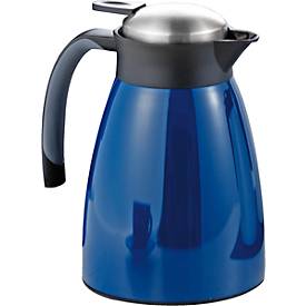 Thermoskan GLACE, dubbelwandig, 1 l inhoud, gelakt roestvast staal, blauw