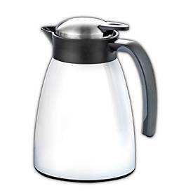 Thermoskan GLACE, dubbelwandig, 1 l inhoud, wit gelakt roestvrij staal, wit