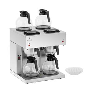 Royal Catering Filterkoffiemachine - 4 x 1,8 L - 4 warmhoudplaten - incl. 4 glazen kannen