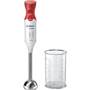 Bosch Mixeur plongeant  ErgoMixx MSM64110 - 450W - Pied inox - 4 lames aiguisées - 2 vitesses - Bol gradué 600ml - blanc/rouge