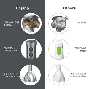 Tooarts 5-in-1 multifunctionele draagbare staafmixer met garde, 6 instelbare snelheden voor de keuken zwart