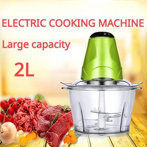 JJ-Home 220V 2L 300W Elektrische Voedsel Chopper Vleesmolen Huishoudelijke Keuken Snelle Processor Machine Cutter Multifunctionele Mixer Blender Slicer groen