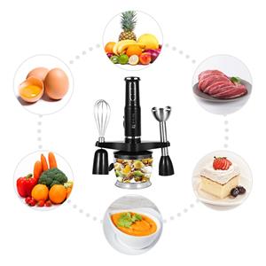 Tooarts 4-in-1 multifunctionele staafmixer Handmixer met 3 snelheden 600 W Geluidsarm met EU Plug