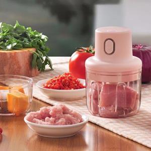LChome USB draadloze elektrische keukenblender mixer knoflookstamper vleesmolen mini groente chili vleesmolen keukengereedschap processor roze