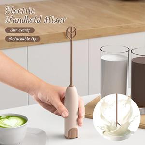 LChome Draagbare staafmixer op batterijen, lage snelheid, drankmixer, afneembare punt, eierklopper, garde voor matcha-sap, eiersaus