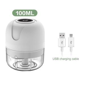 Darling Women Boutique A Mini USB draadloze elektrische knoflookstamper pers vleesmolen groente chili vleesmolen voedsel 100ml wit