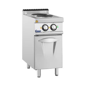 Commerciële elektrische kookplaat - 5.2 kW - 2 platen - onderkast - 