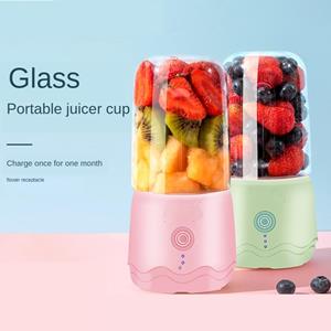 Darling Women Boutique A Mini 300 ml fruitpers Eén knop USB oplaadbare sapbeker Student Sport draagbare blender 4 blades groen