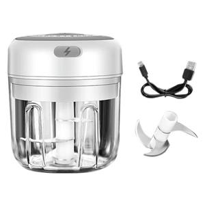 Dongfang HOME A Mini USB draadloze elektrische knoflookstamper, persmolen, groente-chili vleesmolen, voedselhakker keukengereedschap - 100/250 ml 100ml wit