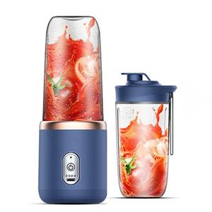 TOP-MALL-001 400ml Draagbare Elektrische Juicer 6 Bladen Vruchtensap Cup USB Oplaadbare Automatische Kleine Juicer Smoothie Blender Machine Keukenmachine blauw