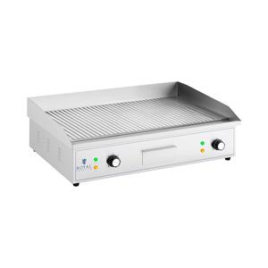 Royal Catering Dubbele elektrische grillplaat - 700 x 400 mm -  - gegroefd - 4400 W