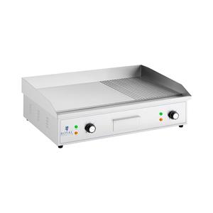 Royal Catering Elektrische bakplaat - 727 x 420 mm - geribbeld/glad - 4400 W