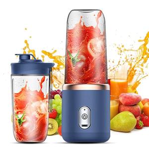 Factory Discount Outlet Elektrische 6 messen Automatische 400ml Draagbare elektrische sapcentrifuge USB-oplaadbare fruitpers Blender Draagbaar roze
