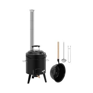 Royal Catering Goulashkanon - 14 l - geëmailleerd - grillrooster - opscheplepel - thermometer - 