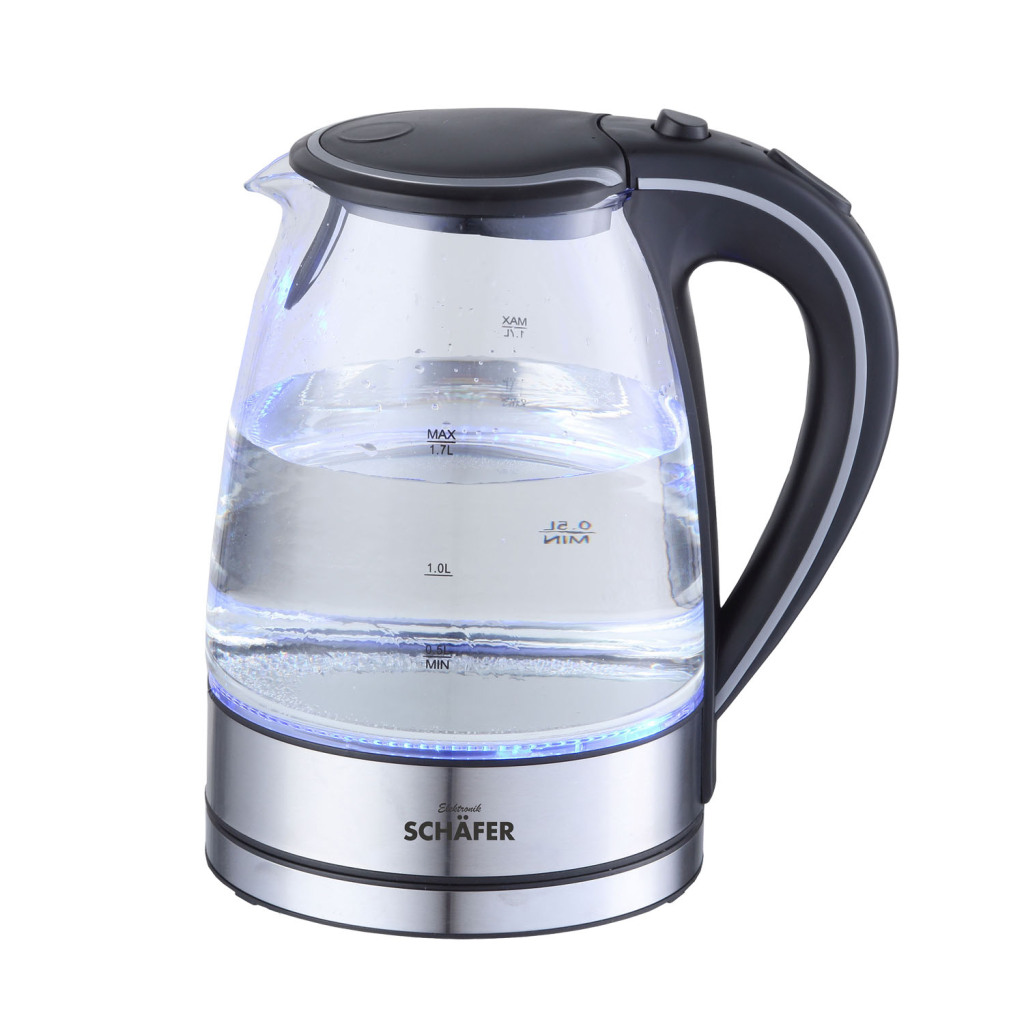 Schafer Schäfer glazen waterkoker 1.7l 2200w rvs/zwart