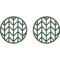 Krumble Pannenonderzetter met pijlen patroon - Groen - Set van 2