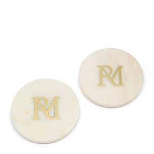 Rivièra Maison Riviera Maison - RM Marble Coasters Set Of 2 pieces - Wit | Goud
