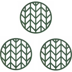 Krumble Pannenonderzetter met pijlen patroon - Groen - Set van 3