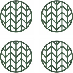 Krumble Pannenonderzetter met pijlen patroon - Groen - Set van 4