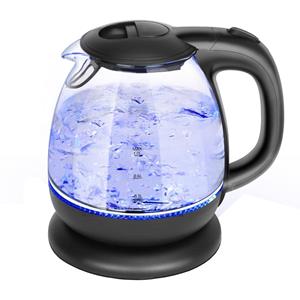 BES LED Waterkoker - Aigi Elfino - LED Verlichting - 1 Liter - 2200 Watt - RVS/Glas - Zwart