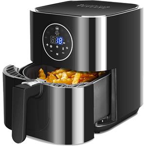 BES LED Airfryer - Aigi Kubito - Hetelucht Friteuse - Timer - 3.5 Liter - Zwart