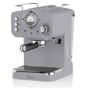 Fiftiesstore Swan Retro Pump Espresso Koffie Machine - Grijs