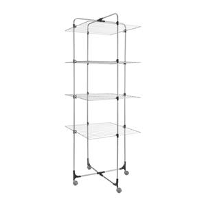 Metaltex Aliseo Droogtoren 40 m Drooglijn 4 Etages 76x68x189 cm Zilver/Zwart