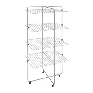 Metaltex Asymmetric Droogtoren 53 m Drooglijn 4 Etages 64x82x169 cm Zilver