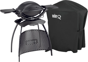 Weber Q1400 met onderstel +  Luxe Hoes voor Q-serie met onderstel