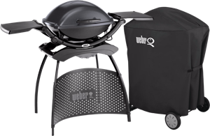 Weber Q2400 met Onderstel +  Luxe Hoes voor Q-serie met onderstel