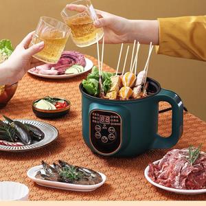 DC-Home-2 Elektrische Hot Pot Cooker Multicooker Hotpot Stoofpot Verwarmings pan Noedels Eieren Soep Stoofpan Rijstkokers Kookpot EU-stekker groen