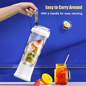 Tooarts Draagbare persoonlijke blender voor shakes en smoothies 600 ml fruitpers met 6 messen 150 W vermogen 2 wit