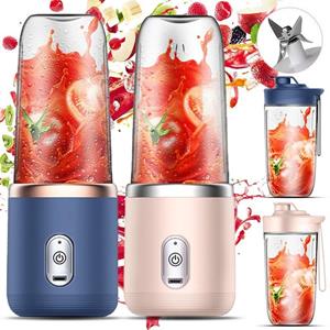 Chenxiaogang Draagbare blender Mini blender voor shakes en smoothies, persoonlijke blender met oplaadbare USB, fruit, smoothie, babyvoeding mengmachine Blender roze