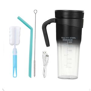 Dewdroop Compact Fruit Juicer Portable Blender Cup for Smoothies on the Go zwart