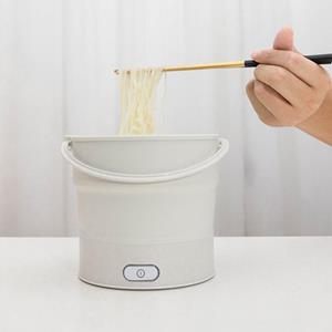 Super Star Mall 110 V/220 V Opvouwbare Elektrische Kookplaat Mini Multifunctionele Hot Pot Voedsel Stoomboot Kookmachine voor Slaapzaal Noodle Fornuis voor Trave EU wit