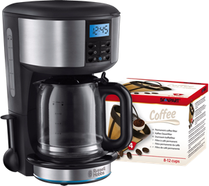 Russell Hobbs Buckingham Zilver Koffiezetapparaat +  Scanpart Permanent Filter