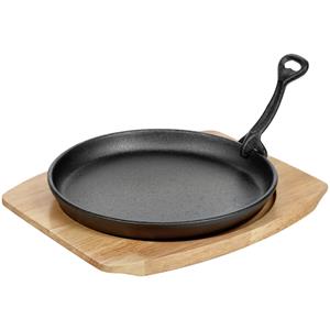 PULSIVA Serveerpan Basic afneembare handgreep; 22x2.4 cm (ØxH); zwart; rond