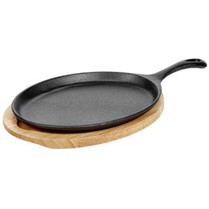 PULSIVA Serveerpan Smart vaste greep; 24.5x18 cm (LxB); zwart; ovaal