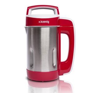H.Koenig MXC18 - Sopera Electrica y Licuadora, Maquina para Hacer Sopas, Batidos, o Compotas, 1.1L, 850 W, 4 Programas, Ac Inoxidable, Rojo, plastico