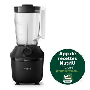 Philips Blender Daily HR2041/41, 450W, 4 ProBlend 4 messen, 1,9L plastic kom, Fles, 1 snelheid + pulsstand, Zwart