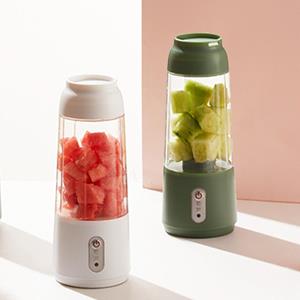 Darling Women Boutique A Draagbare sapcentrifuge USB oplaadbaar, persoonlijke maat sapcentrifuge voor shakes en smoothies, vier messen, krachtige snijcapaciteit, mini-sapbeker voor sport wit
