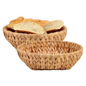 Giftdecor Opbergmandje/Broodmandje - 2x - gevlochten riet - naturel kleur - 29 x 29 x 8 cm -