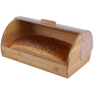 Bambou & Co Broodtrommel met klep/deksel - bamboe hout - x 25 x 19 cm -