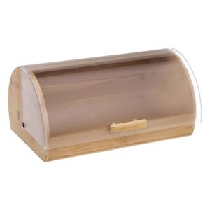 5five Broodtrommel met afsluitbare klep x 28 x 18 cm - Bamboe/Kunststof -