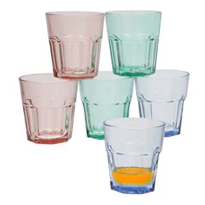 Gerimport Waterglazen/drinkglazen Everest - 6x stuks - kleurenmix -