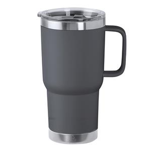 Merkloos Warmhoudbeker/thermosbeker STACY - tumbler - grote koffiebeker - RVS - grijs - 590 ml -