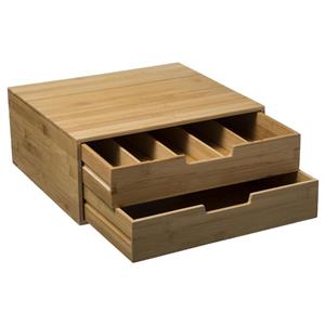 5five Capsule houder - bamboe - dubbele lade - koffiecup kastje -