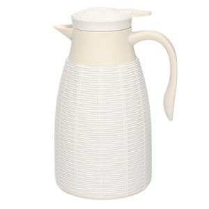 Gerimport Koffiekan - 1 liter - wit - theekan - isoleerkan - met drukknop -