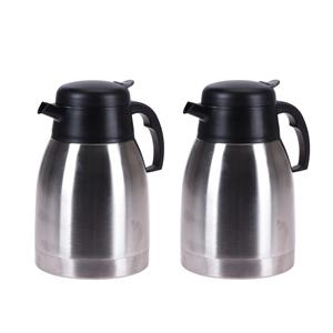 Excellent Houseware 3x stuks koffie/thee thermoskannen RVS 1500 ml -