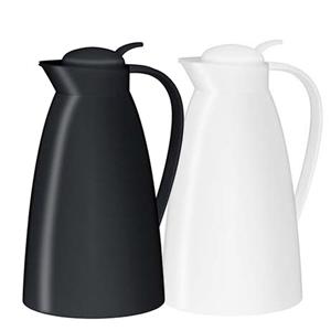 Merkloos 2x Thermoskan/isoleerkan zwart en wit 1 liter -